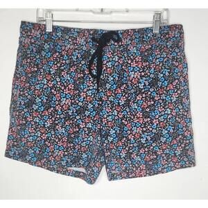 Goodthreads Shorts Mens Large Black Floral Swim Trunks Mesh Lined Drawstring